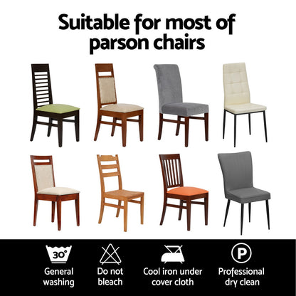 Artiss Dining Chair Covers 6x Slipcovers Spandex Stretch Banquet Wedding Grey DCOVER-SPAN-6PC-GY