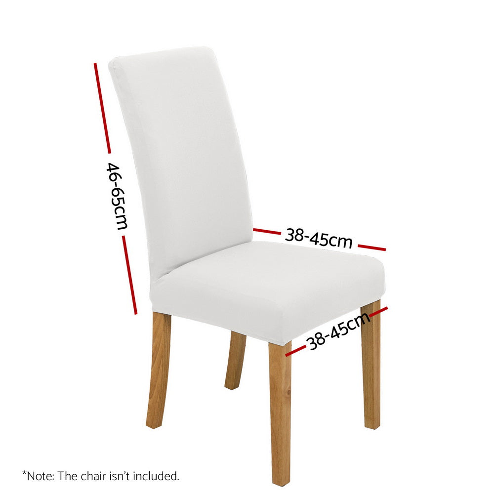 Artiss Dining Chair Covers 6x Slipcovers Spandex Stretch Banquet Wedding White DCOVER-SPAN-6PC-WH