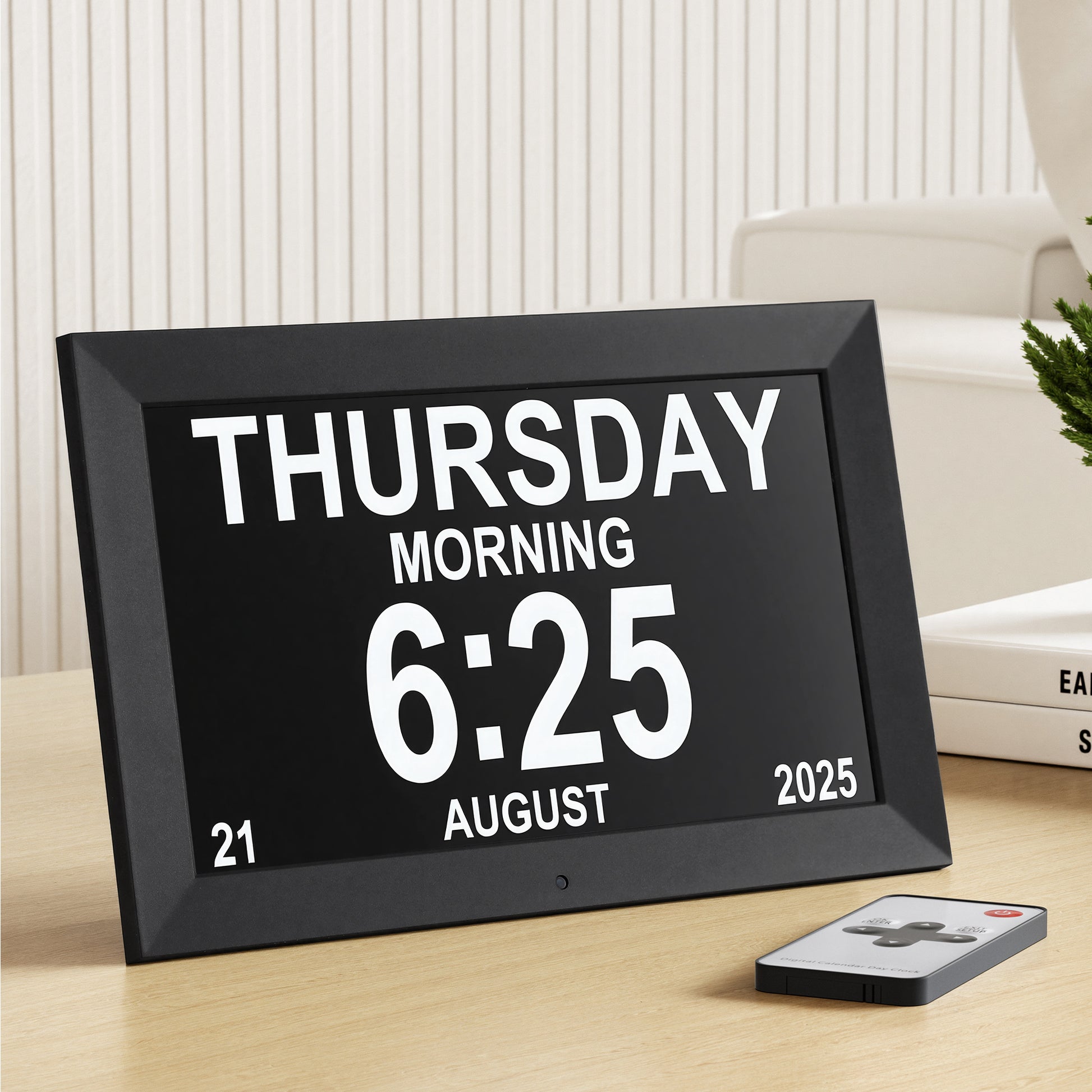 Artiss 10" Digital Day Clock Alarm Calendar Dementia Date Week Desk Clocks Black DDC-10INCH-BK