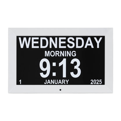 Artiss 10" Digital Day Clock Alarm Calendar Dementia Date Week Desk Clocks White DDC-10INCH-WH
