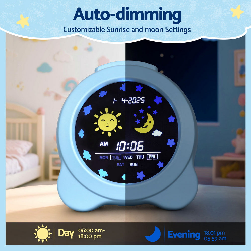 Artiss 3.8" Digital Day Clock Calendar Alarm LCD Display Blue DDC-38INCH-BU