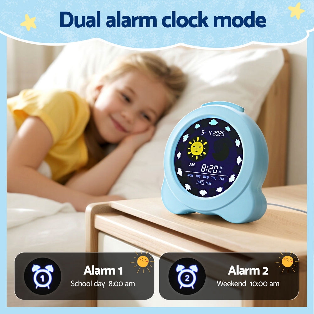 Artiss 3.8" Digital Day Clock Calendar Alarm LCD Display Blue DDC-38INCH-BU