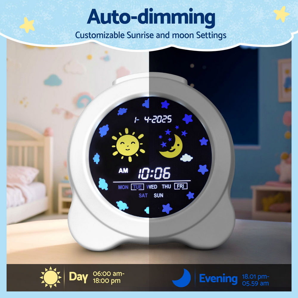Artiss 3.8" Digital Day Clock Calendar Alarm LCD Display White DDC-38INCH-WH
