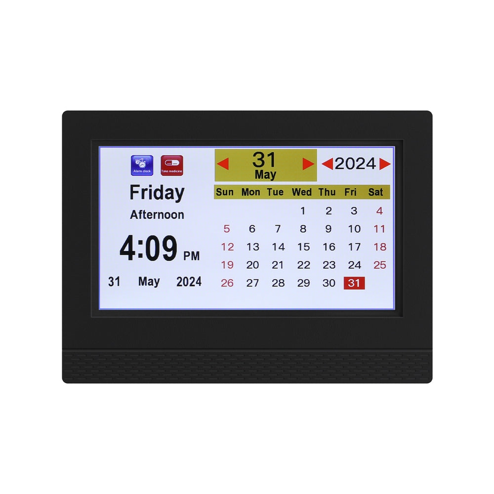 Artiss 7" Digital Day Clock Calendar Alarm Black DDC-7INCH-BK