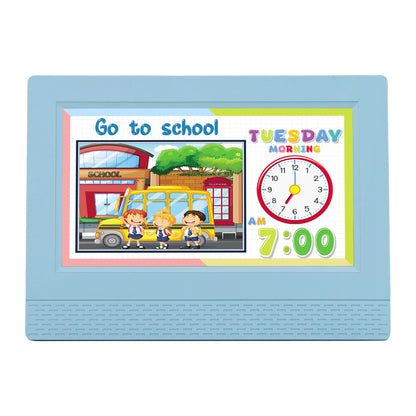 Artiss 7" Digital Day Clock Calendar Alarm LCD Children Sleep Trainer Clocks Blue DDC-7INCH-KID-BU