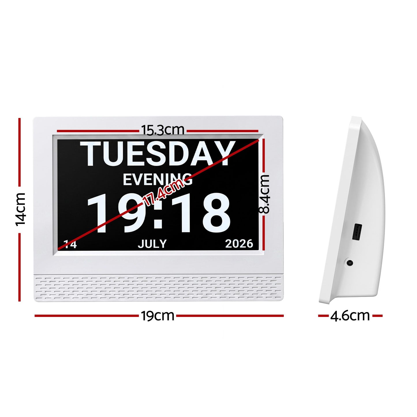 Artiss 7" Smart Digital Clock Calendar HD IPS Touchscreen Weather Photo Frame