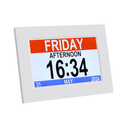 Artiss 8" Digital Day Clock Calendar Alarm White DDC-8INCH-WH