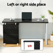 Artiss Computer Desk Drawer Black 140CM DESK-140M-BK-AB