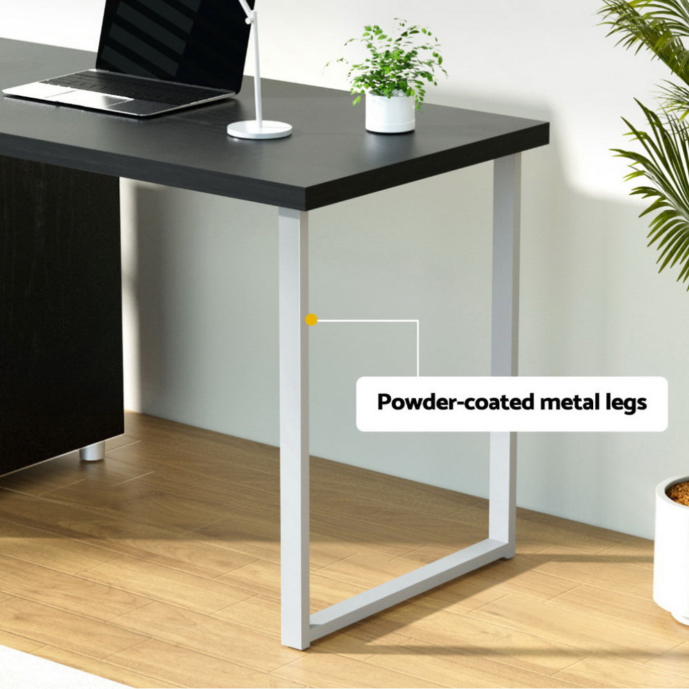 Artiss Computer Desk Drawer Black 140CM DESK-140M-BK-AB