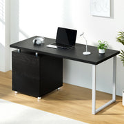 Artiss Computer Desk Drawer Black 140CM DESK-140M-BK-AB