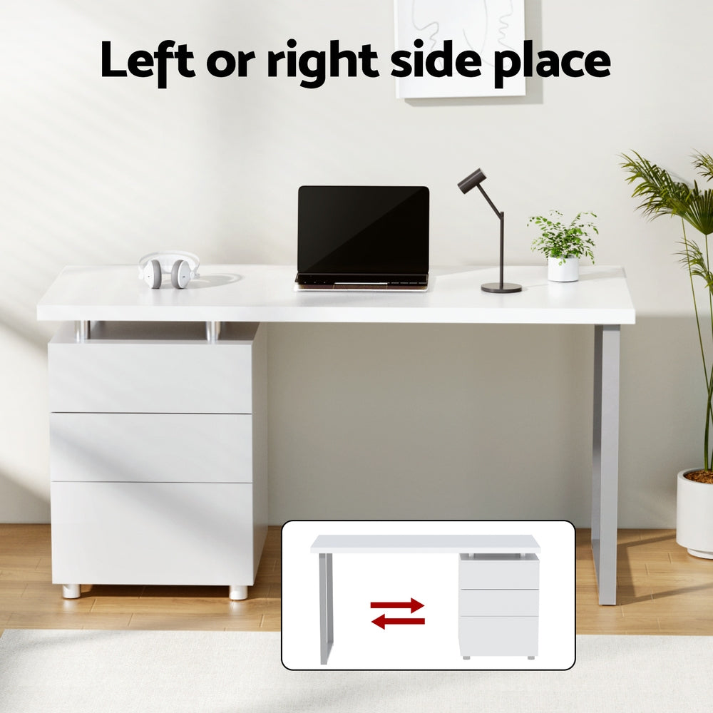 Artiss Computer Desk Executive Office Chairs Sets White DESK-140M-CHAIR-7023-WH