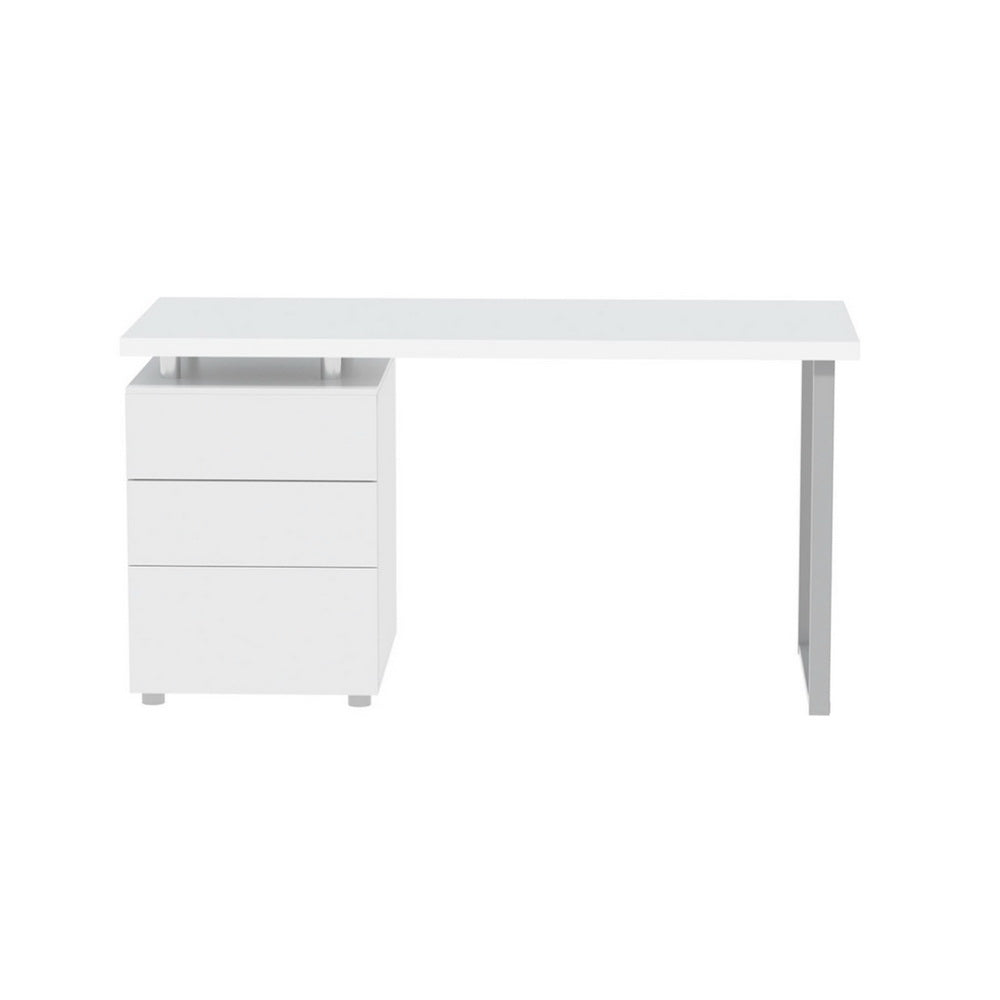 Artiss Computer Desk Drawer White 140CM DESK-140M-WH-AB