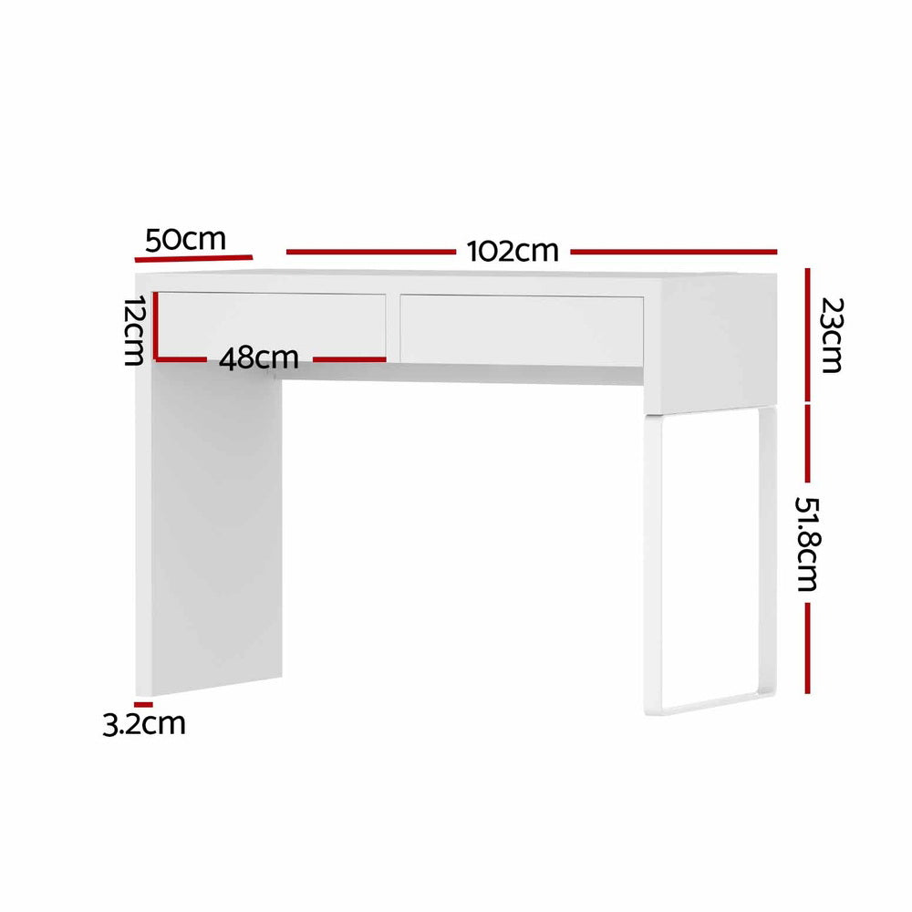 Artiss Computer Desk Drawer White DESK-2-DRAWER-WH