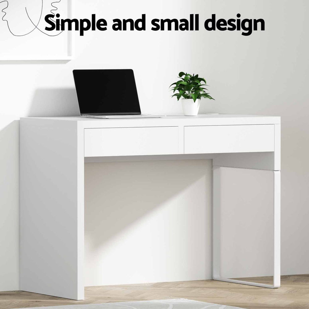 Artiss Computer Desk Drawer White DESK-2-DRAWER-WH
