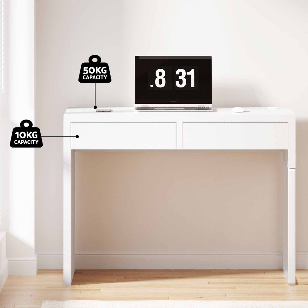 Artiss Computer Desk Drawer White DESK-2-DRAWER-WH