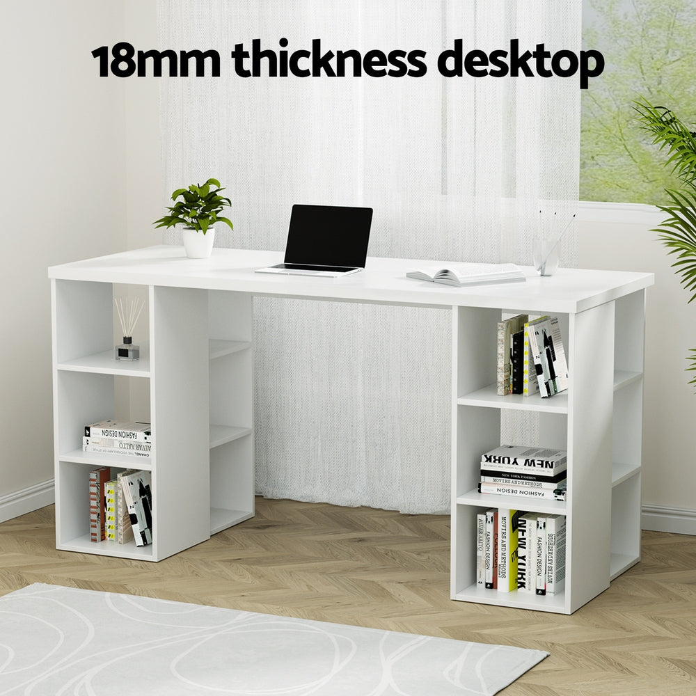 Artiss Computer Desk Bookshelf White 150CM DESK-SHEF-150-WH-AB