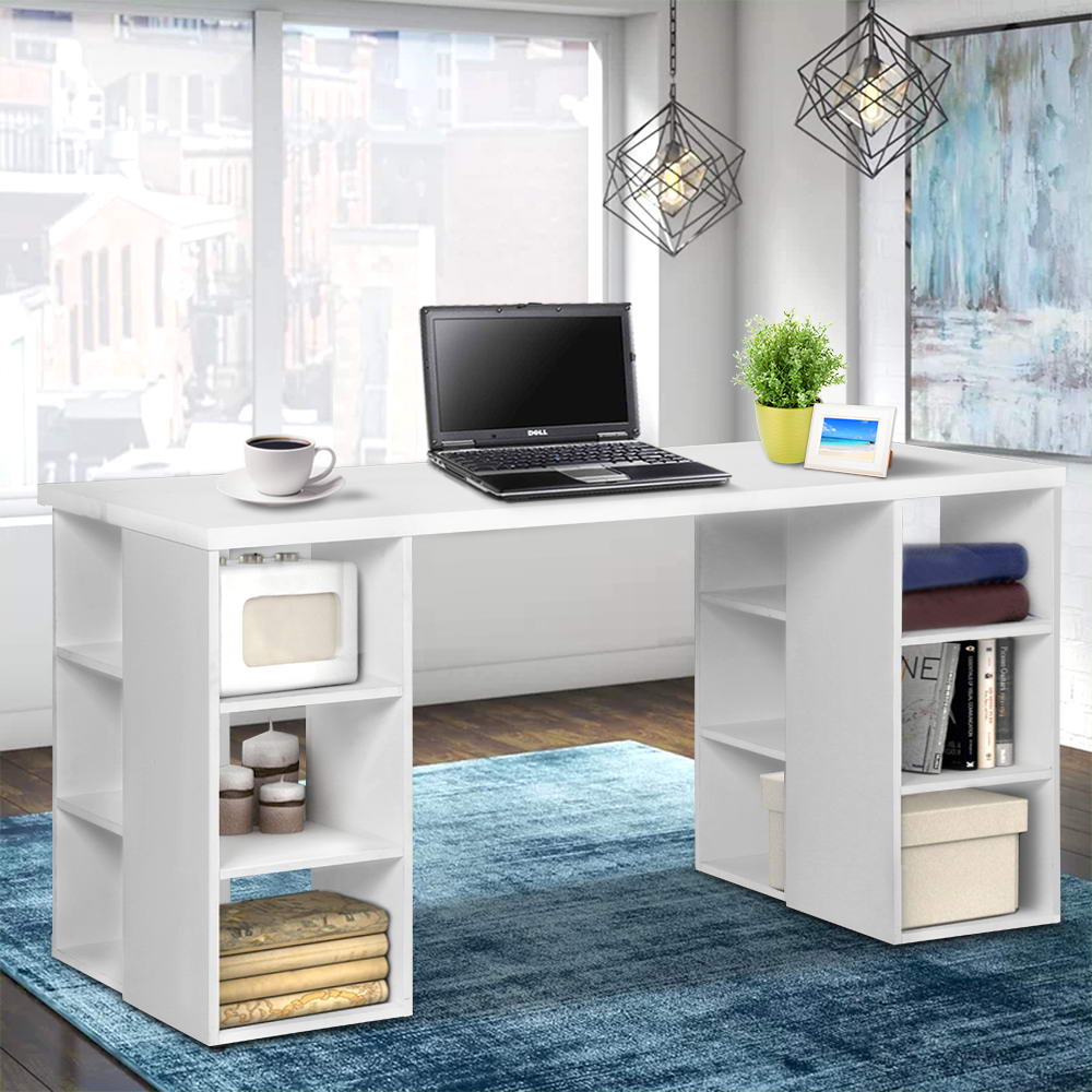Artiss Computer Desk Bookshelf White 150CM DESK-SHEF-150-WH-AB
