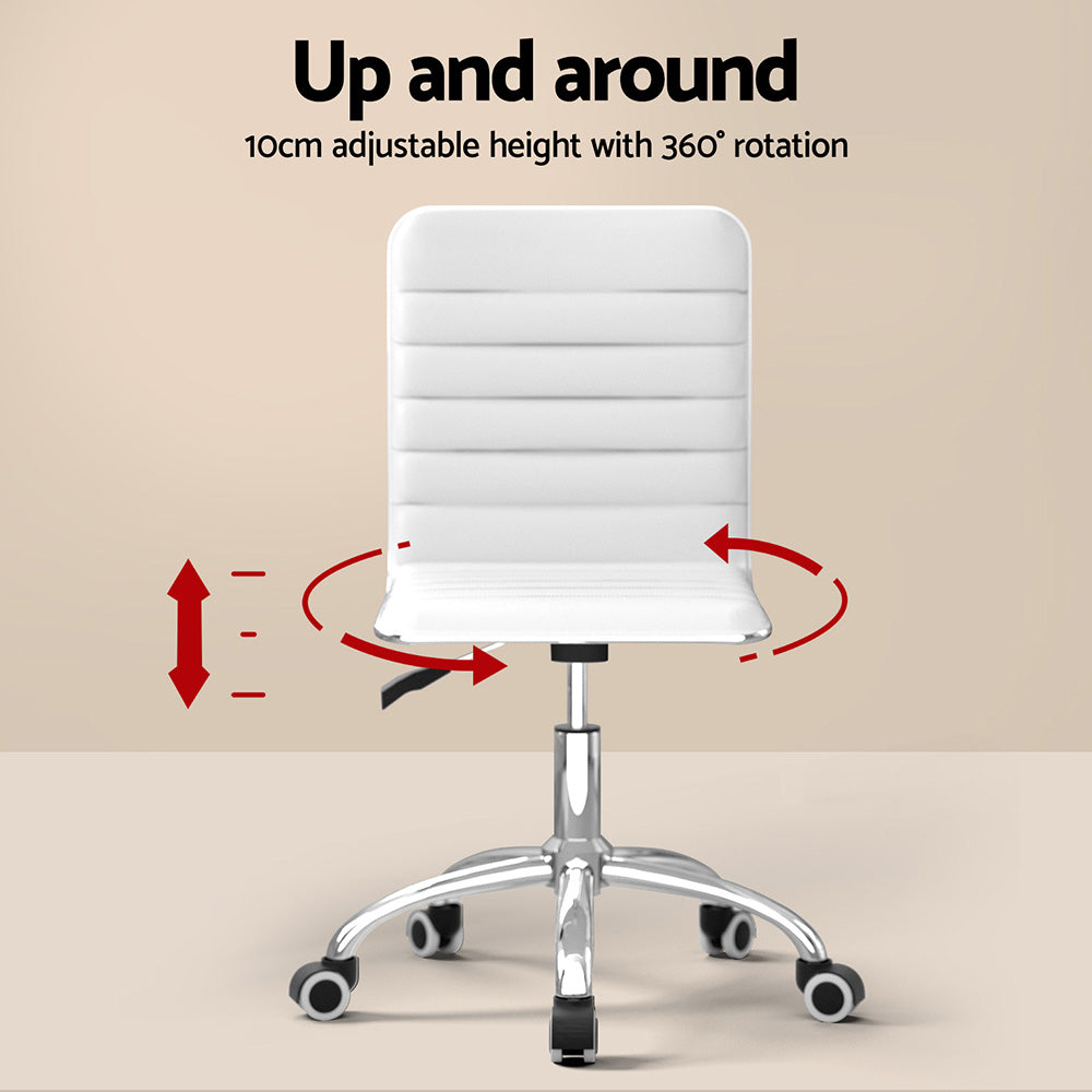 Artiss Computer Desk Office Chair Set PU Leather Wall Mount Foldable Table White DESK-WALL-REPL-WH