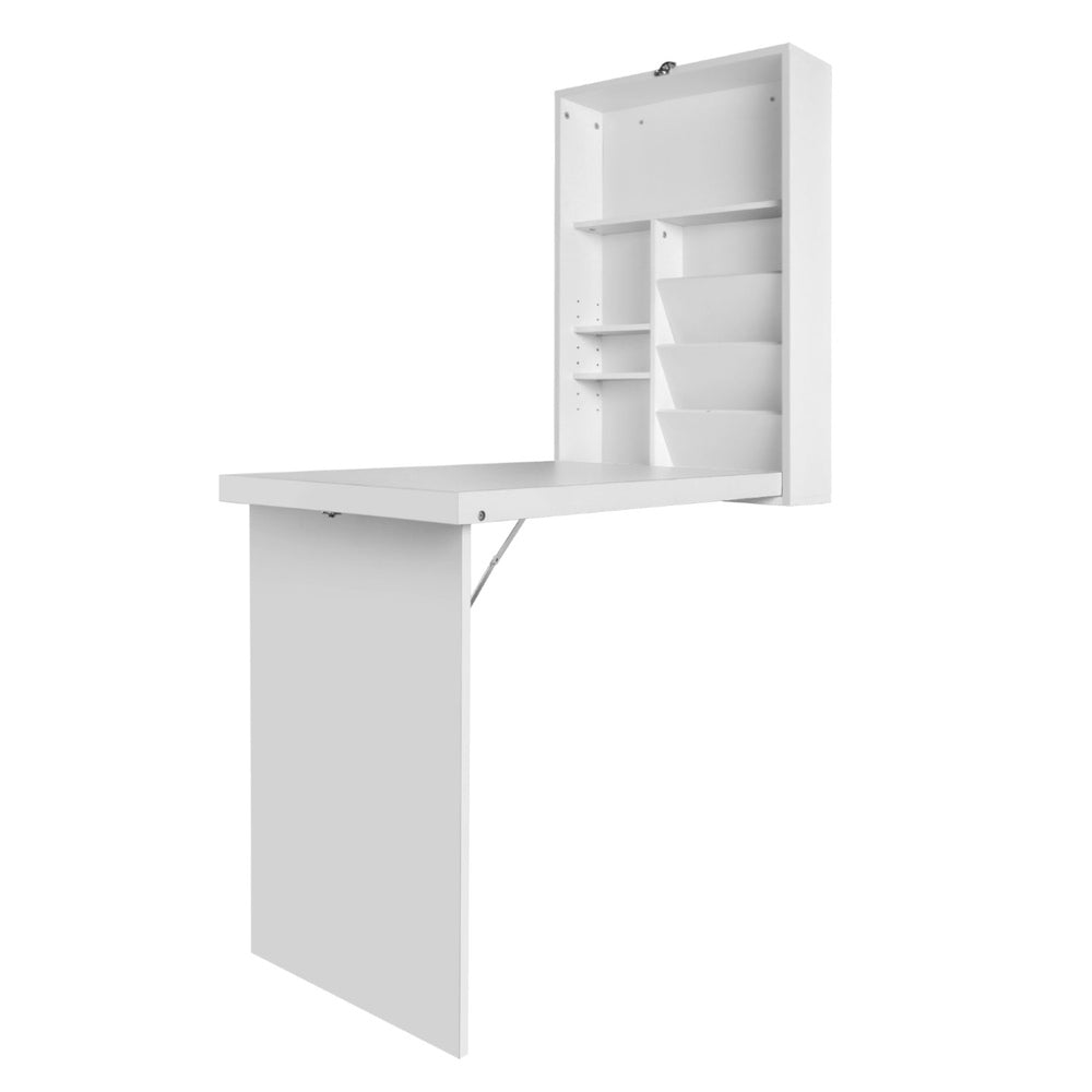 Artiss Computer Desk Bookshelf Wall Mount White DESK-WALL-WH
