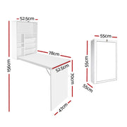 Artiss Computer Desk Bookshelf Wall Mount White DESK-WALL-WH