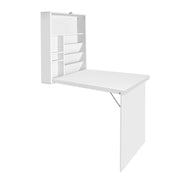 Artiss Computer Desk Bookshelf Wall Mount White DESK-WALL-WH