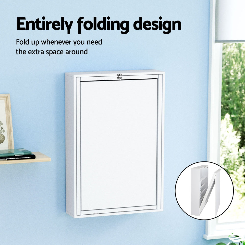 Artiss Computer Desk Bookshelf Wall Mount White DESK-WALL-WH
