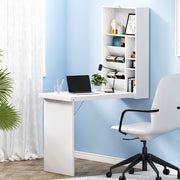 Artiss Computer Desk Bookshelf Wall Mount White DESK-WALL-WH
