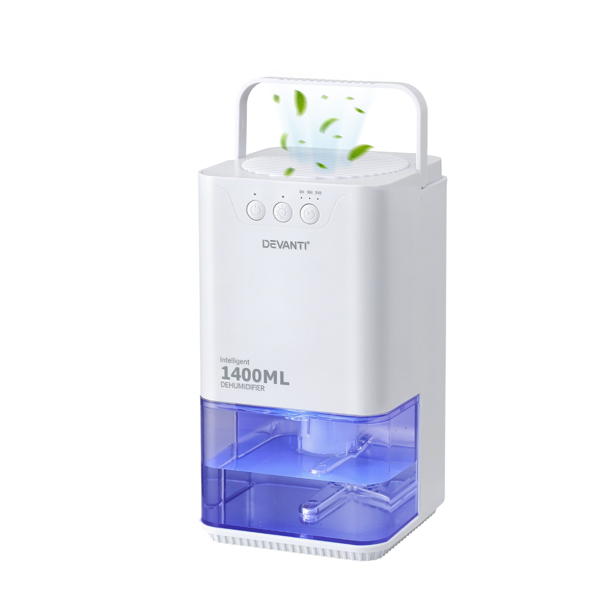 Devanti 1400ML Portable Dehumidifier Quiet Sleep Mode Timer Auto Off Bedroom White DH-1400A-WH