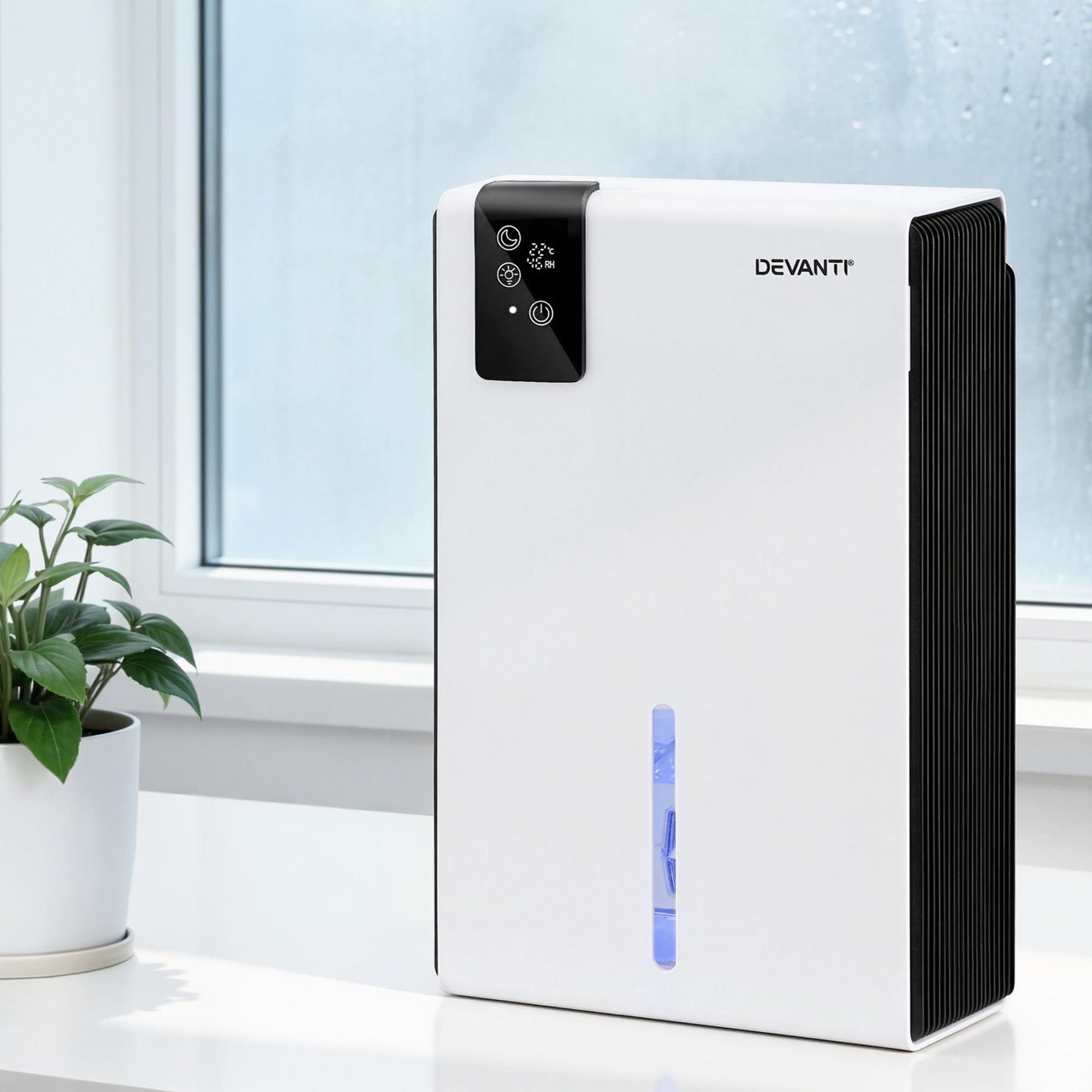 DEVANTI 2000ml Portable Dehumidifier Moisture Absorber Home Bedroom Quiet Remote DH-2800B-WH