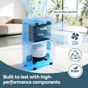 Devanti 16L Dehumidifier Portable Air Dryer Moisture Absorber 5.5L Water Tank Home DH-B-16L-WH