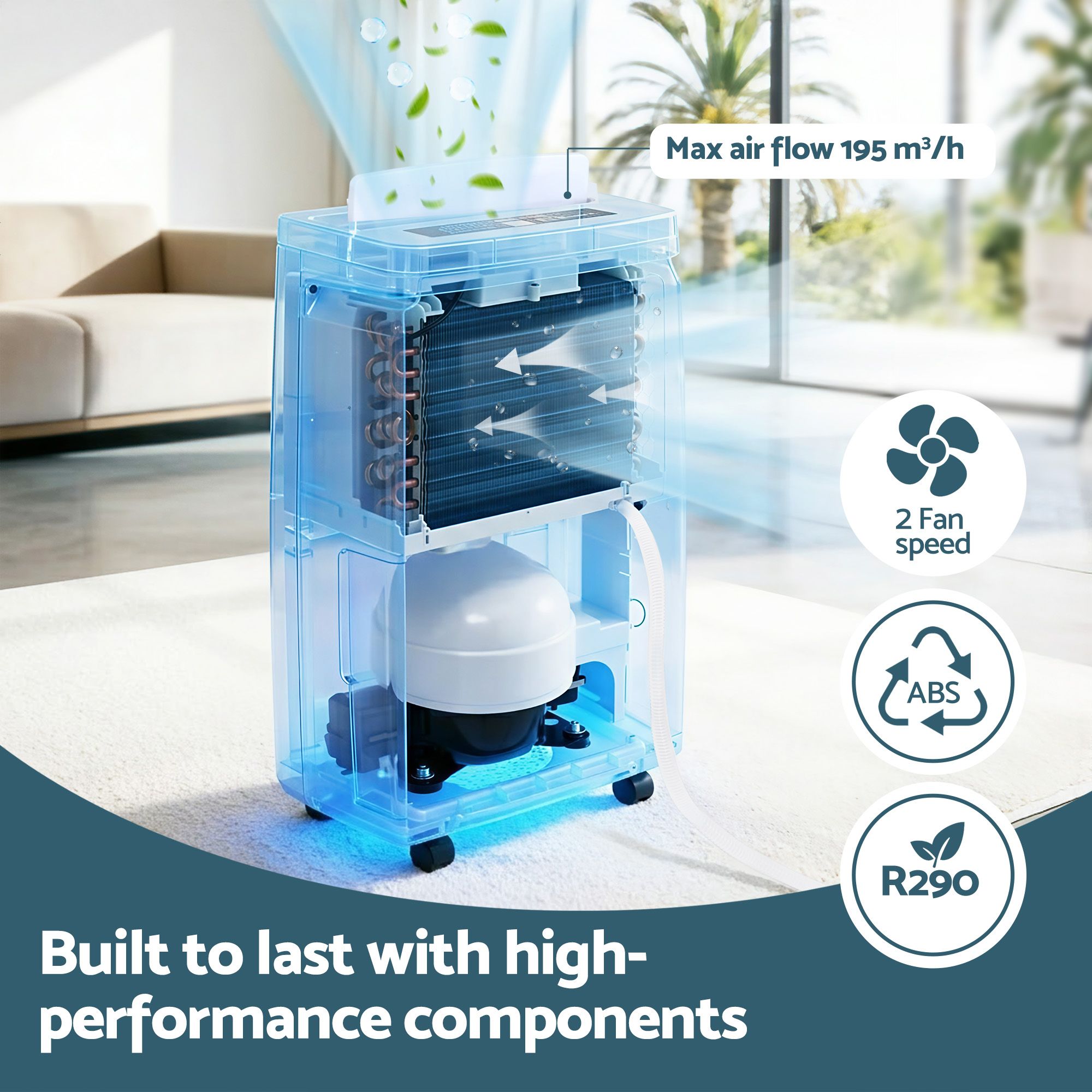 Devanti 16L Dehumidifier Portable Air Dryer Moisture Absorber 5.5L Water Tank Home DH-B-16L-WH