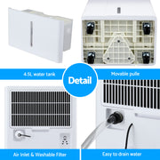 Devanti 30L/Day Dehumidifier Home Air Dryer Mould Moisture 4.7L Tank DH-B-30L-WH