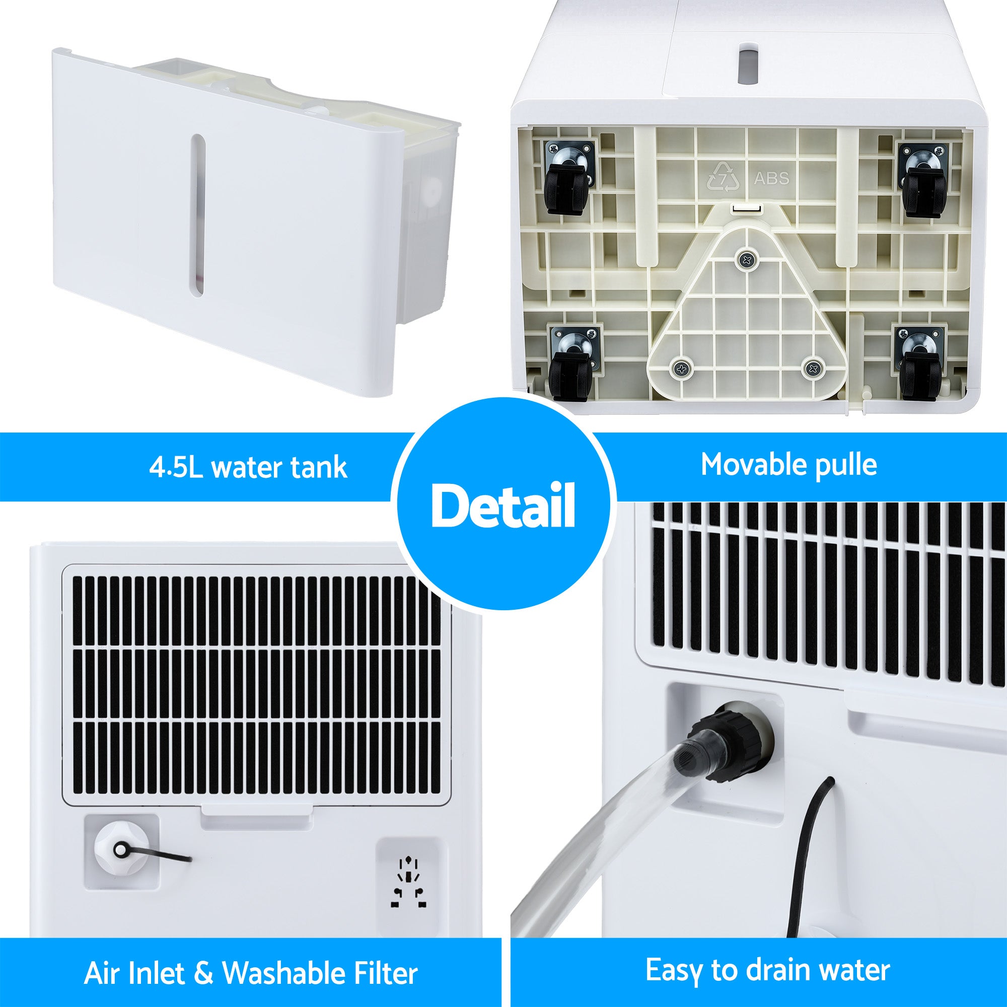 Devanti 30L/Day Dehumidifier Home Air Dryer Mould Moisture 4.7L Tank DH-B-30L-WH