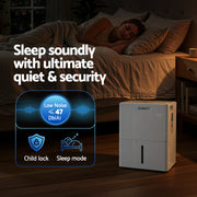 Devanti 30L/Day Dehumidifier Home Air Dryer Mould Moisture 4.7L Tank DH-B-30L-WH