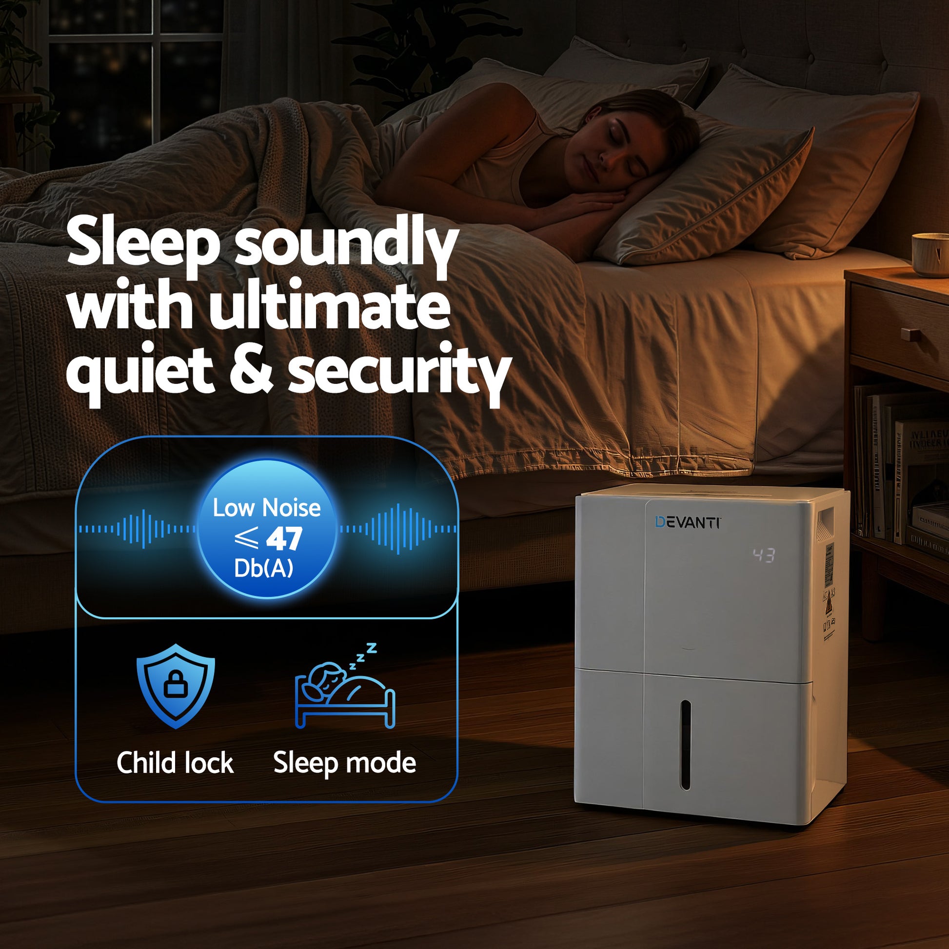 Devanti 30L/Day Dehumidifier Home Air Dryer Mould Moisture 4.7L Tank DH-B-30L-WH