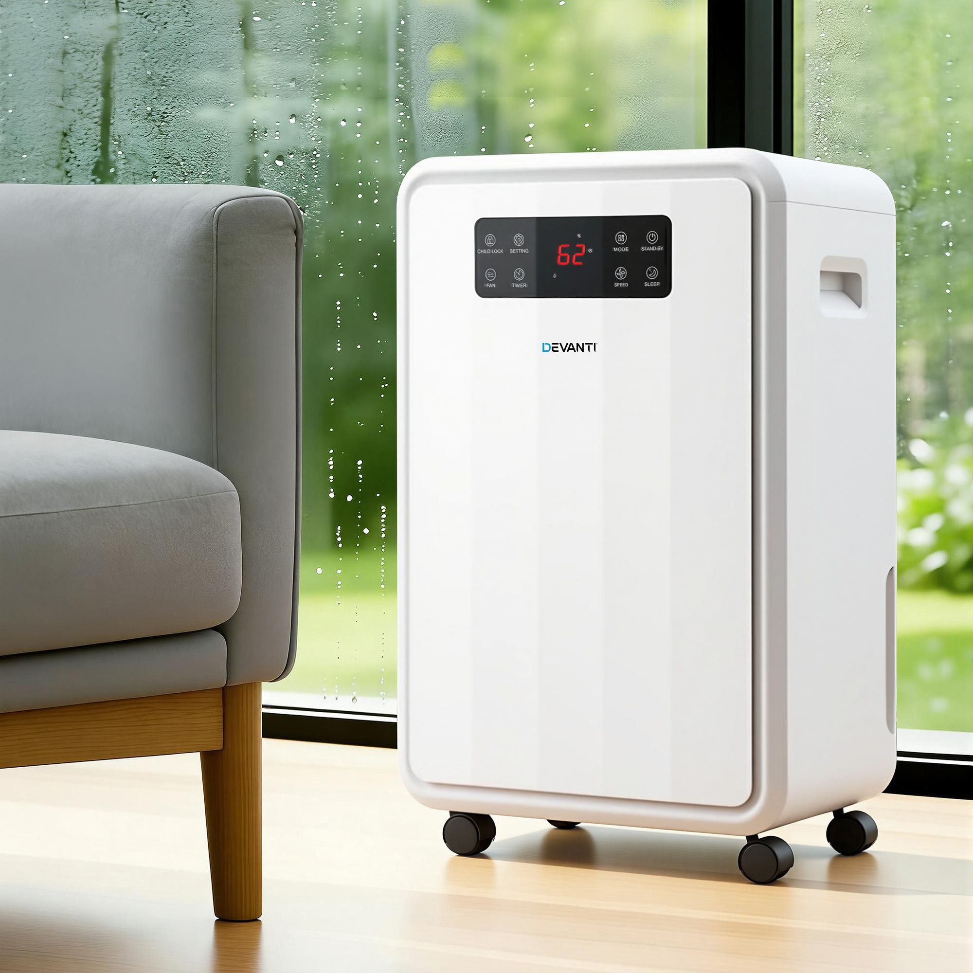 Devanti 70L Dehumidifier Commercial Moisture Absorber Air Dryer 8.5L Water Tank DH-B-70L-WH