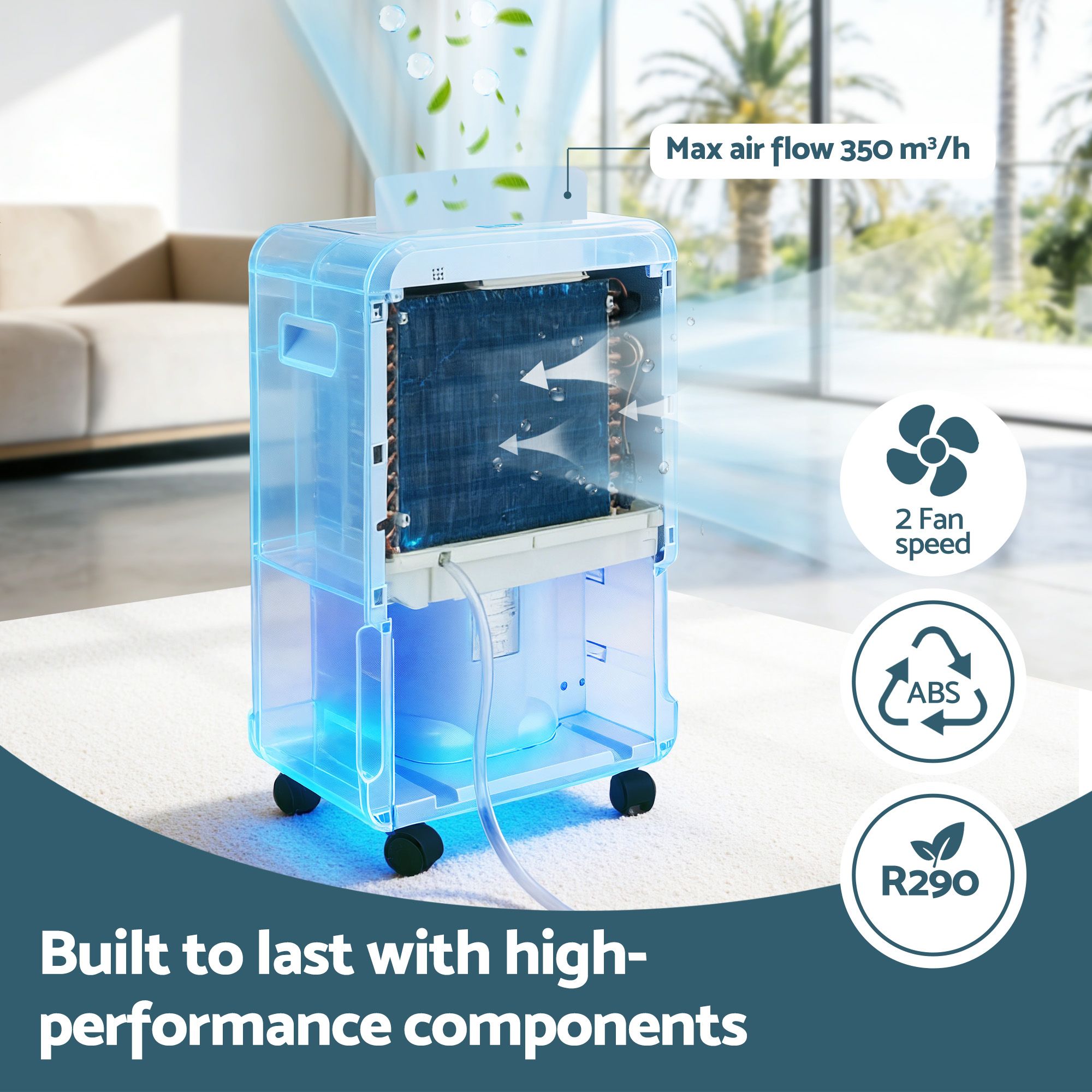 Devanti 70L Dehumidifier Commercial Moisture Absorber Air Dryer 8.5L Water Tank DH-B-70L-WH