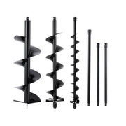 Giantz Post Hole Digger Auger Drill Bit Set 100mm 200mm 300mm Carbon Steel Black DI-AUG-BLD-N-KIT