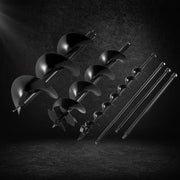Giantz Post Hole Digger Auger Drill Bit Set 100mm 200mm 300mm Carbon Steel Black DI-AUG-BLD-N-KIT