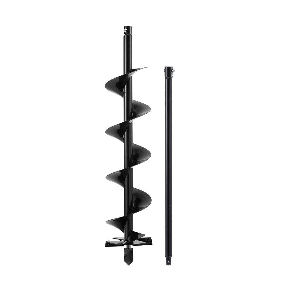 Giantz Post Hole Digger Auger Drill Bit 200mm with 80cm Extension Shaft Black DI-AUG200-N-BLD