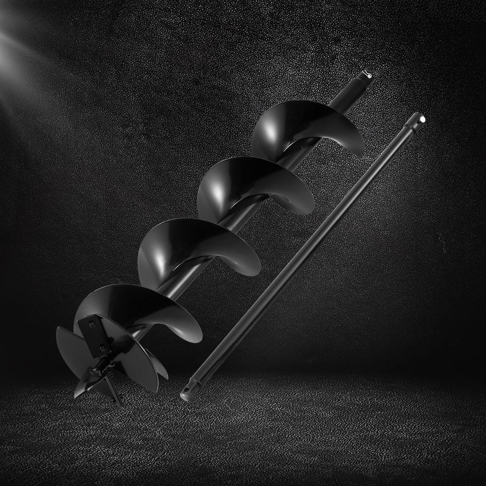 Giantz Post Hole Digger Auger Drill Bit 200mm with 80cm Extension Shaft Black DI-AUG200-N-BLD