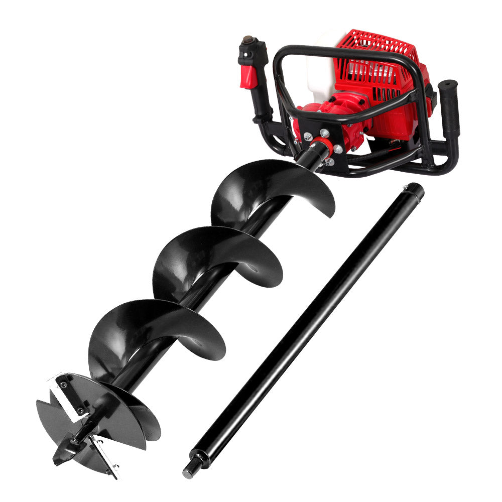 Giantz Post Hole Digger 200mm Petrol Drill Extension Auger Bits DI-EE-N-RDBK-AUG200