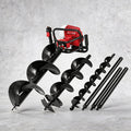 Giantz Post Hole Digger Petrol Motor Drill Extension Auger Bits Kits DI-EE-N-RDBK-KIT