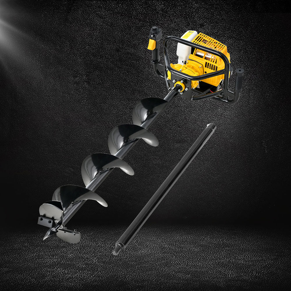 Giantz Post Hole Digger 200mm Petrol Drill Auger Extension Bits DI-EE-N-YE-AUG200