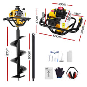 Giantz Post Hole Digger 300mm Petrol Drill Auger Extension Bits DI-EE-N-YE-AUG300