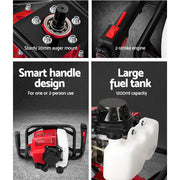 Giantz Post Hole Digger Motor Only Engine Petrol Red DI-EE-OV-N-RDBK