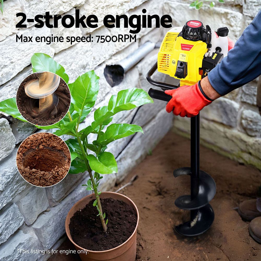 Giantz Post Hole Digger Motor Only Petrol Engine Yellow DI-EE-OV-N-YE