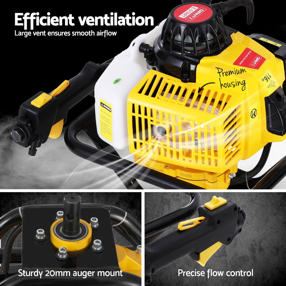 Giantz Post Hole Digger Motor Only Petrol Engine Yellow DI-EE-OV-N-YE