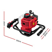 Giantz Post Hole Digger Motor Only Petrol Engine Red DI-EE-RDBK