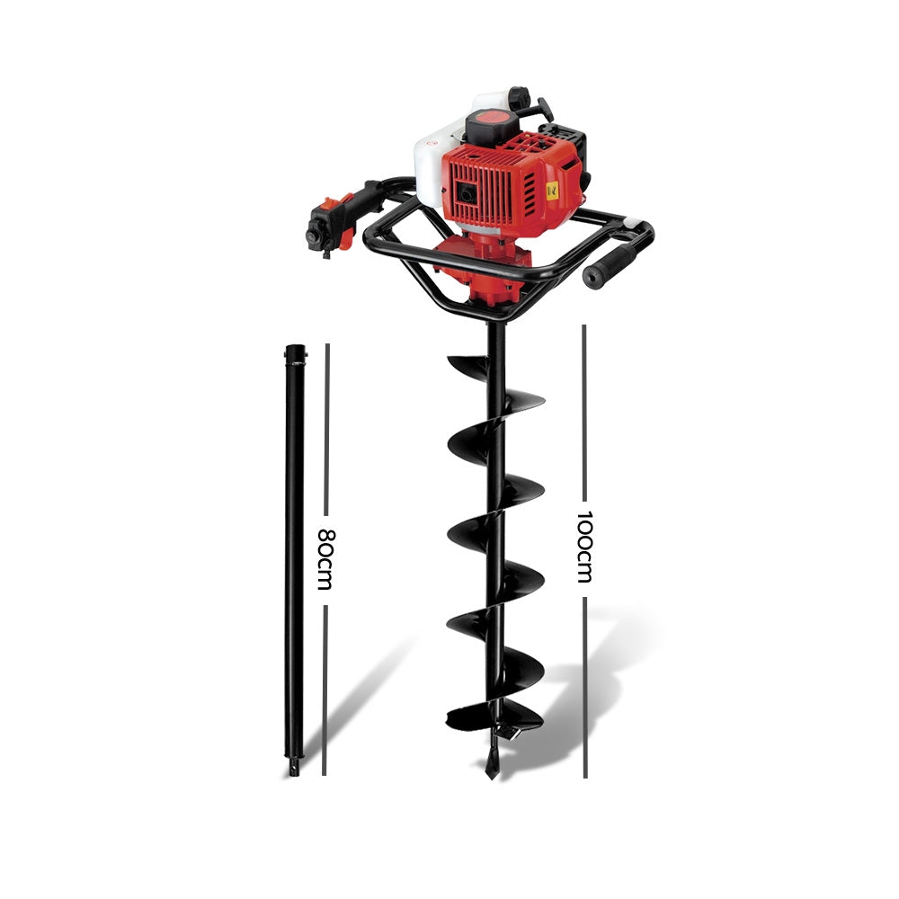 Giantz Post Hole Digger 200mm Petrol Drill Extension Bits Auger DI-EE-RDBK-AUG200